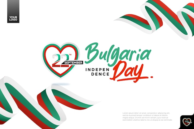 Bulgarije Onafhankelijkheidsdag achtergrond met 22 september logo
