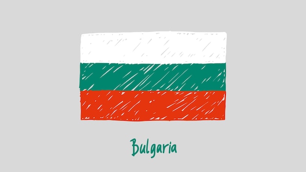 Bulgarije vlag gekleurd potlood of marker schets Vector