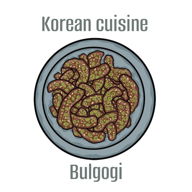 불고기 양념한 쇠고기를 얇게 썬 것이 특징인 바비큐의 일종 한국 요리