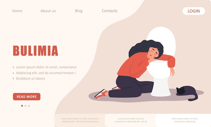 Vector bulimia landing page template