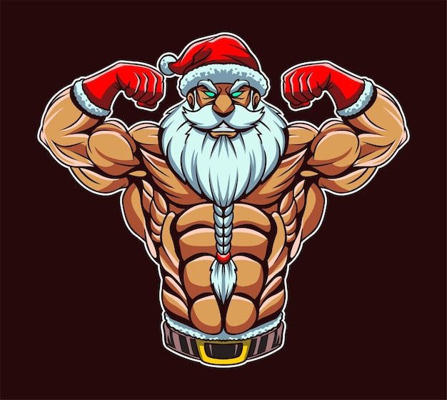 Vector bulk santa halfbody illustration artwork