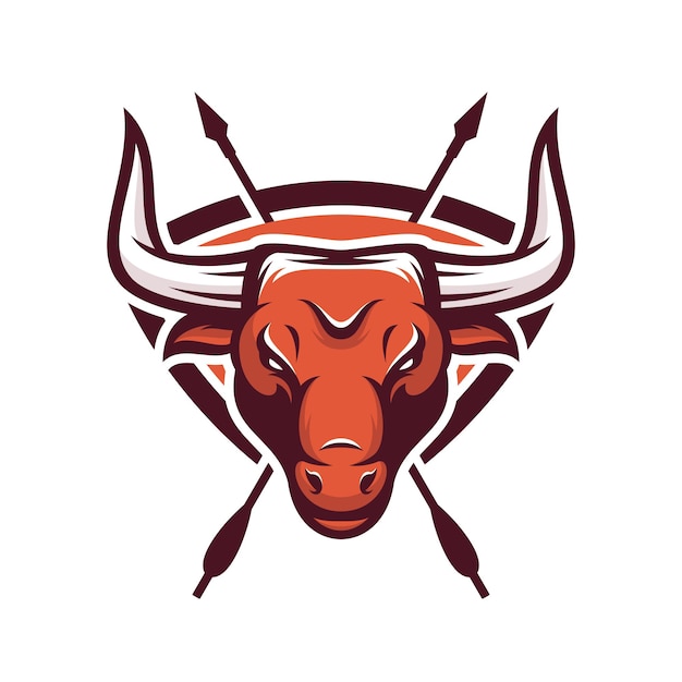 Bull animal sport mascot head logo vector