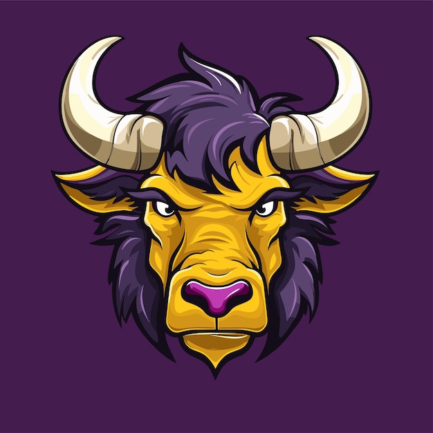 Vector bull avatar template design