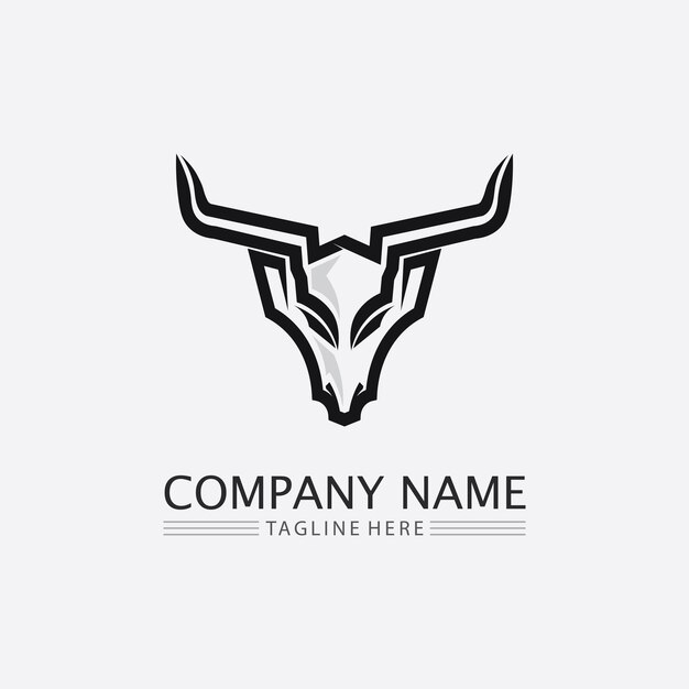 Вектор дизайна логотипа талисмана коровы и буйвола для спорта