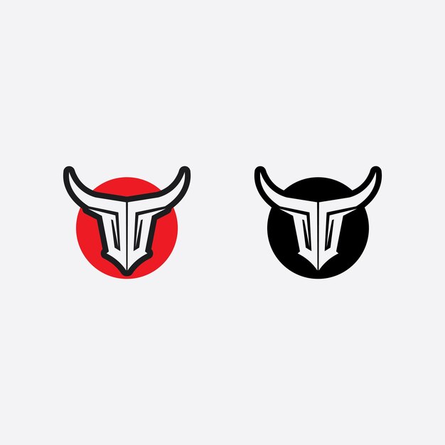 Bull and buffalo head cow animal mascot logo design vector for sport horn buffalo animal mammals head logo wild matador