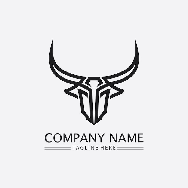 Bull and buffalo head cow animal mascot logo design vector for sport horn buffalo animal mammals head logo wild matador