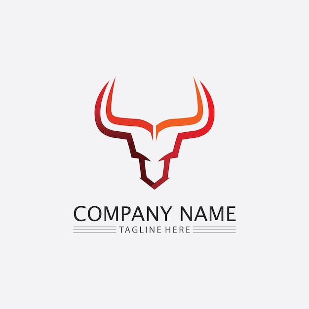 Bull and buffalo head cow animal mascot logo design vector for sport horn buffalo animal mammals head logo wild matador