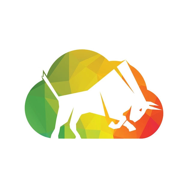 Bull butting logo design Modern bull logo vector