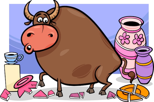 bull in a china shop cartoon