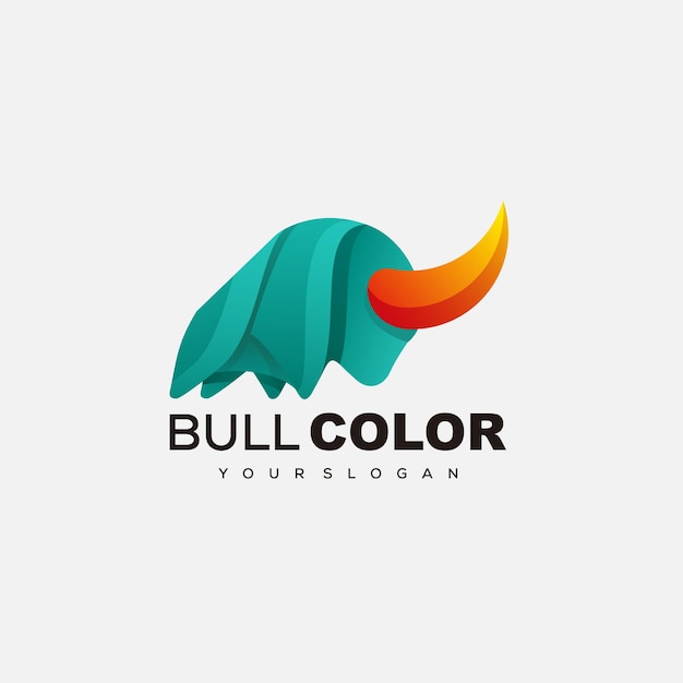 Bull color icon design logo illustration