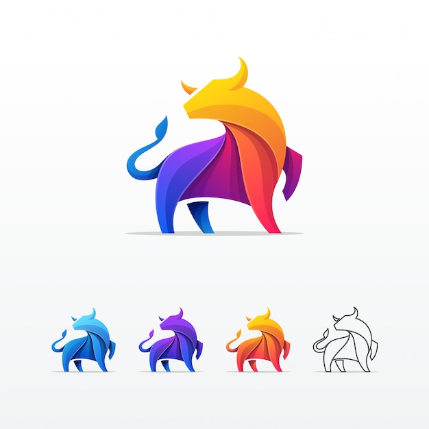 Bull Colorful Vector Template