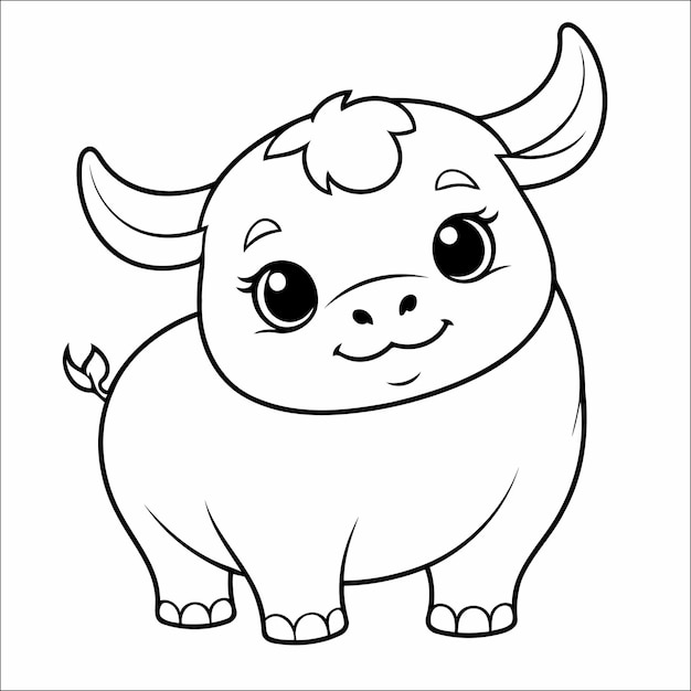 Bull Coloring Page Drawing For Toddlers