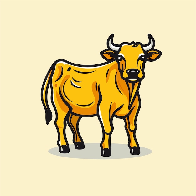 Bull Cow embleem eenvoudig logo pictogram label sjabloon vectorillustratie