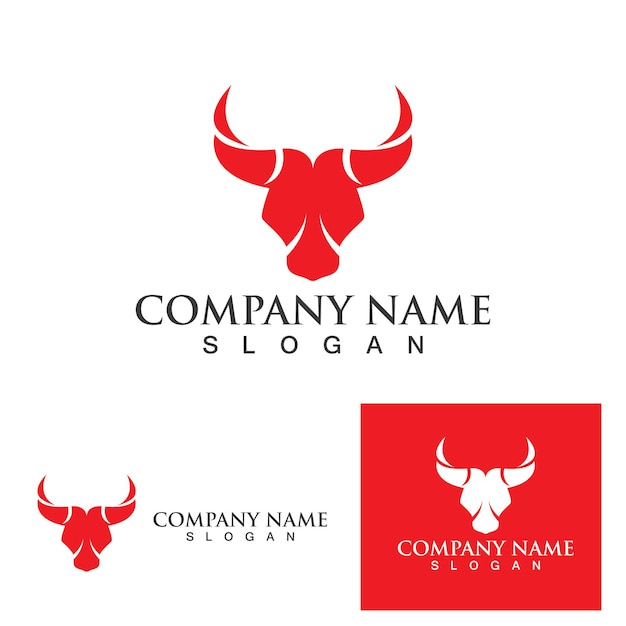 Bull cow logo and symbol vector eps