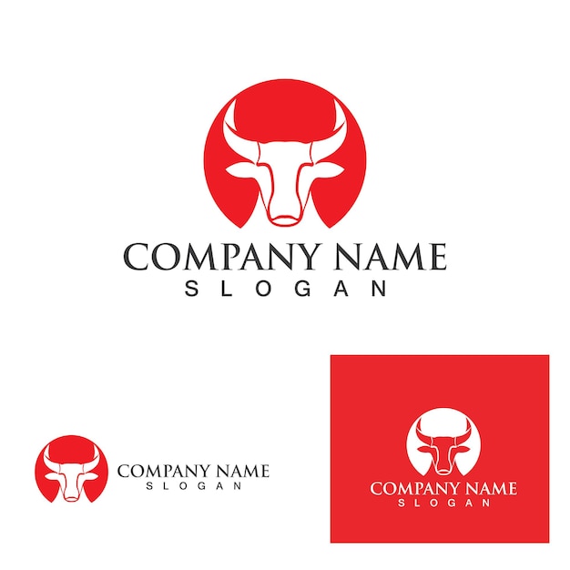 Bull cow logo and symbol vector eps