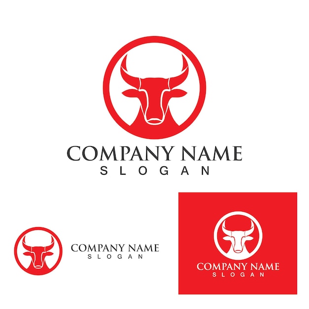 Bull cow logo and symbol vector eps