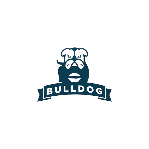 Bull dog head logo icon design vector illustration