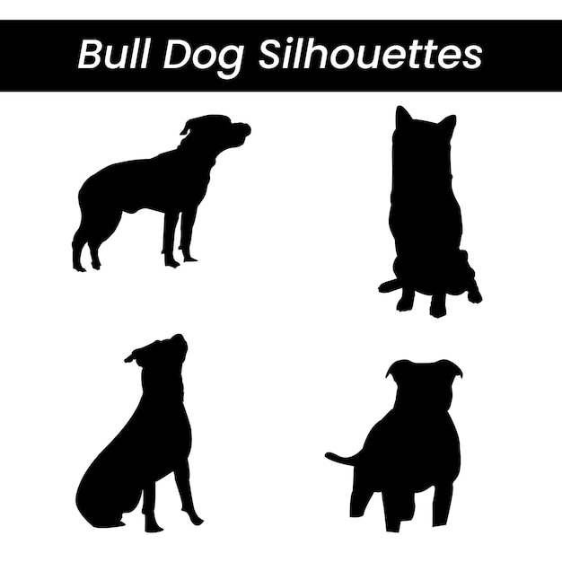 Bull Dog Silhouette Vectors