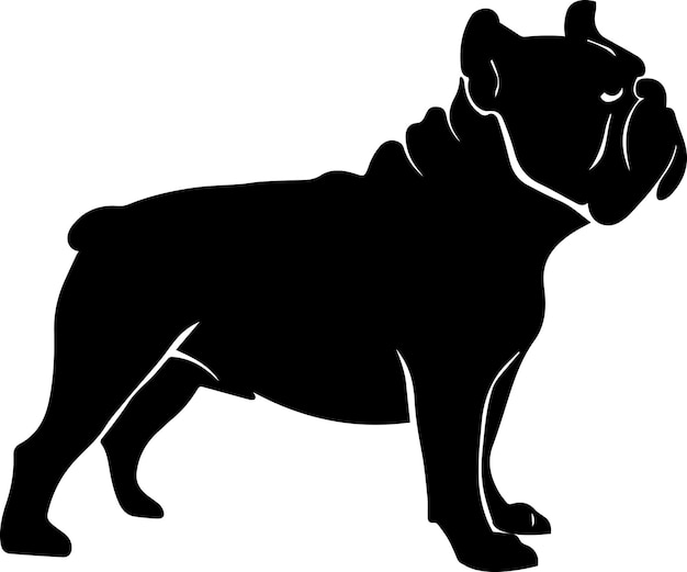 Bull dog vector silhouette illustration 15