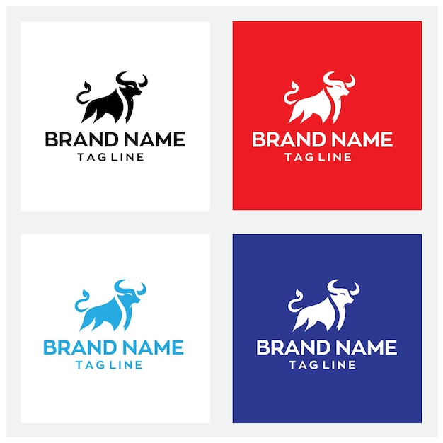 Vector bull editable logo