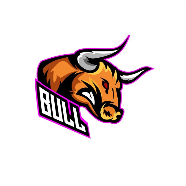 Bull esport logo ontwerp mascotte