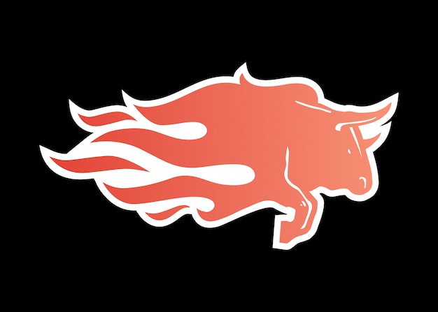 Bull fire logo pictogram illustratie voor branding, auto wrap sticker, sticker en strepen