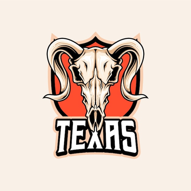 Bull Head Bone Mascot Logo Премиальное членство Шаблон