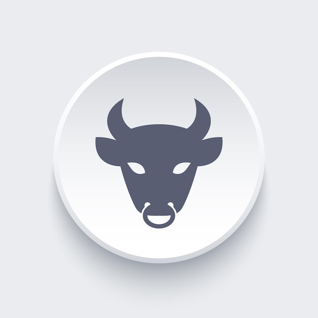 Bull head icon on round shape vector illustration