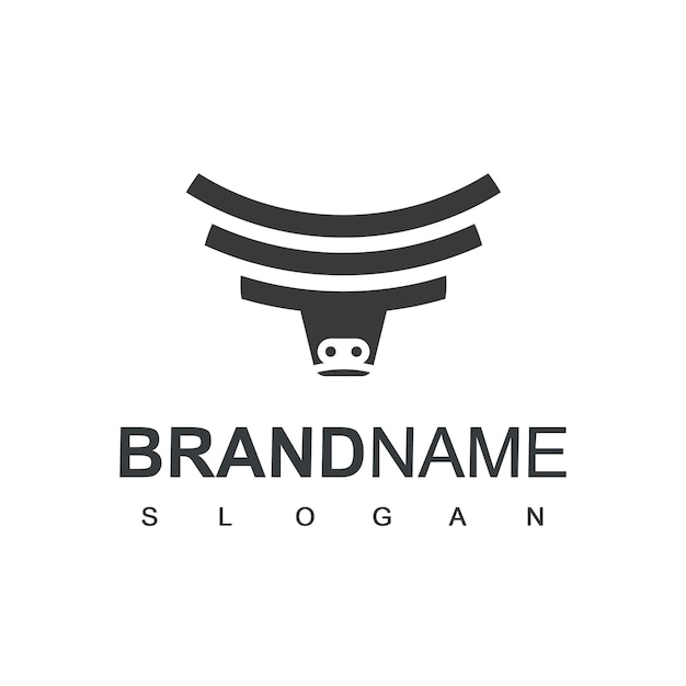 Bull head-logo cattle farm and e sport icon