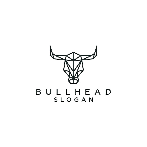 Bull head logo design icon vector