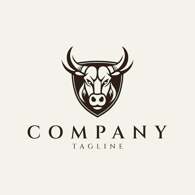 Vector bull head logo design vector illustration