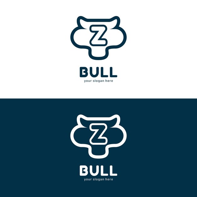 Bull Head Logo Design with Letter