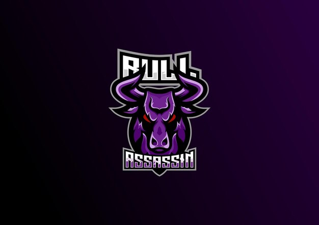 Bull head logo esport team design premium mascot