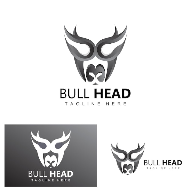 ベクトル 雄牛の頭のロゴ 農場の動物のベクトル 家畜のイラスト 会社 ブランド アイコン