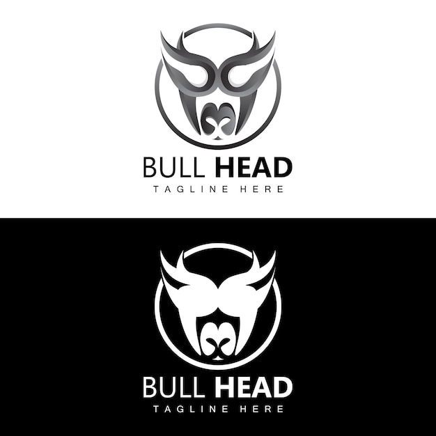 Bull Head Logo Farm Animal Vector Livestock Illustration Company Brand Icon