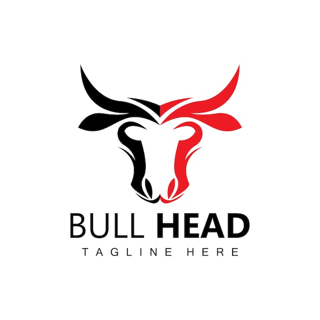 Bull Head Logo Farm Animal Vector Vee Illustratie Bedrijf Merk Icon