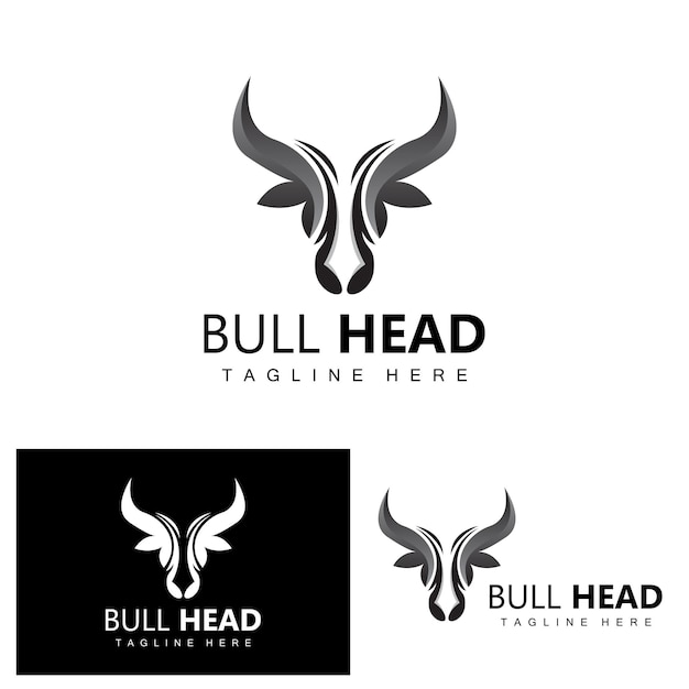 Bull Head Logo Farm Animal Vector Vee Illustratie Bedrijf Merk Icon