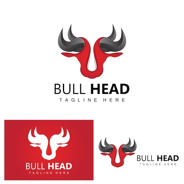 Bull Head Logo Farm Animal Vector Vee Illustratie Bedrijf Merk Icon