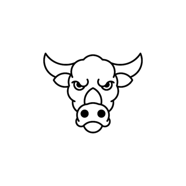 Bull head logo line art