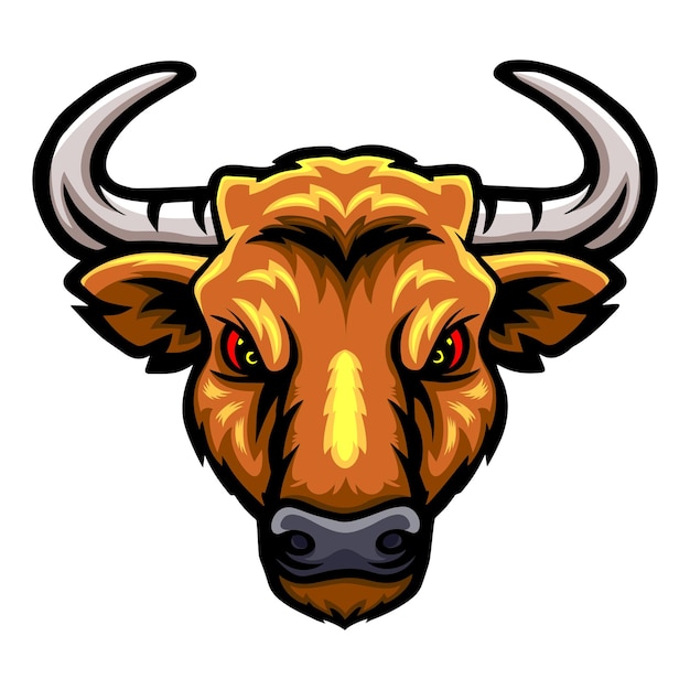 Bull head logo mascot design