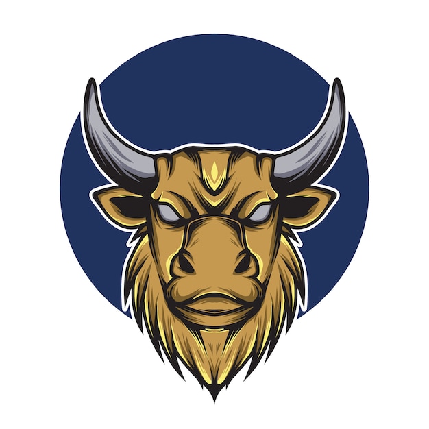 bull head logo mascot illustration