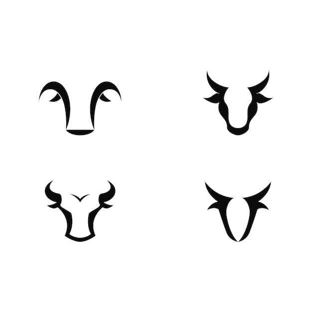 Vector bull head logo vector icon illustration