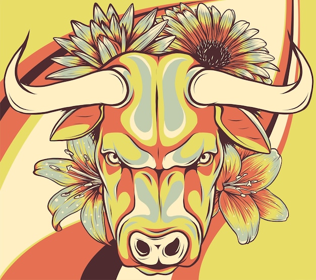 bull head mascot buffalo logo