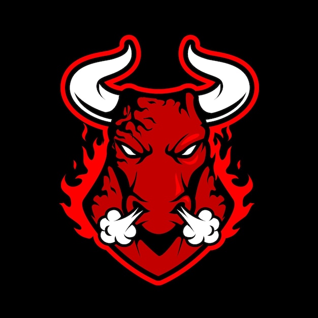 Testa di toro mascotte logo buffalo
