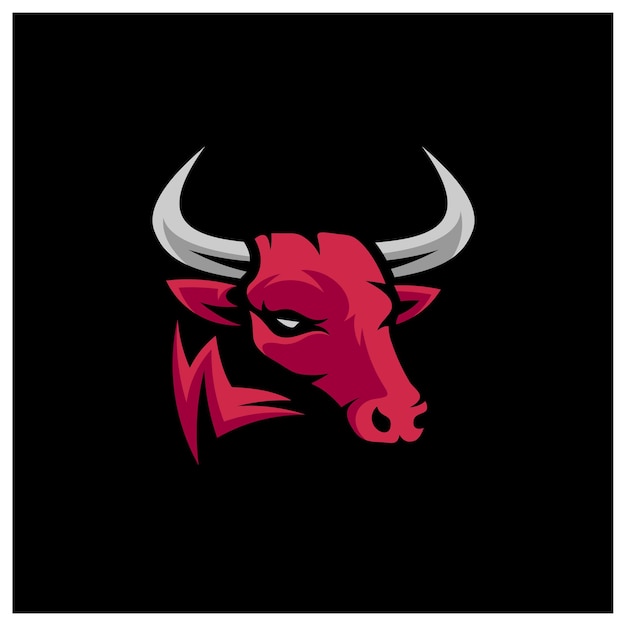 Bull head mascot esport logo karakter met schild voor sport en gaming logo concept