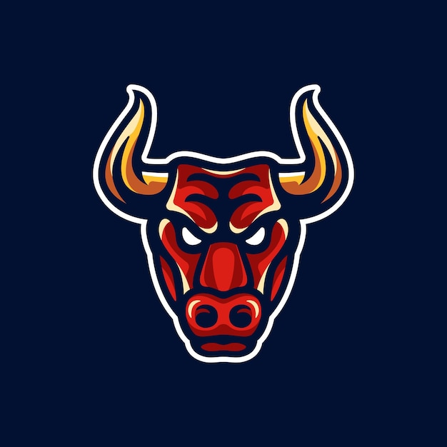 Vector bull head mascot logo design