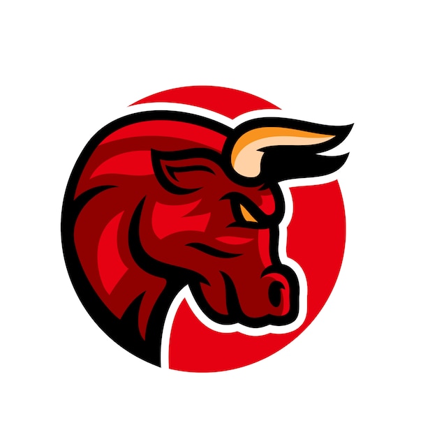 Bull head mascot logo template vector illustration