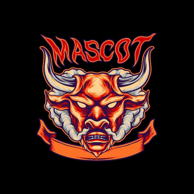 Bull head mascot logo