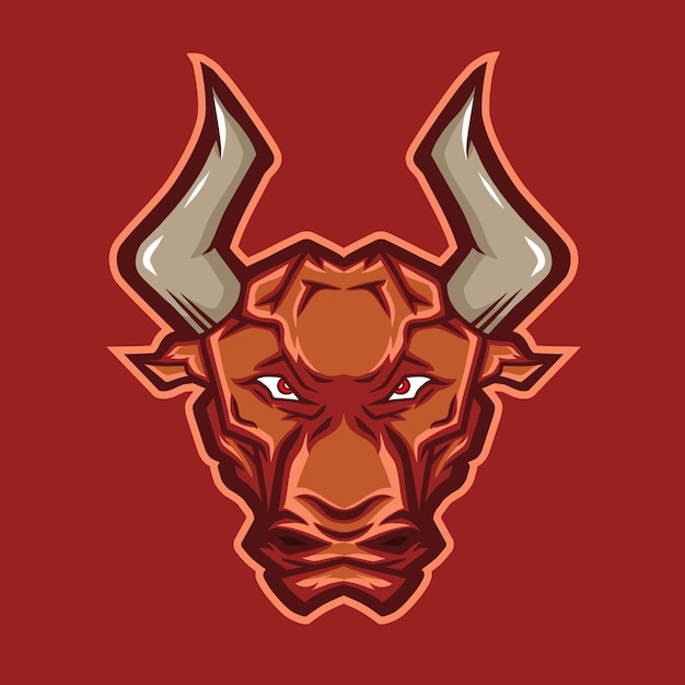 Bull head mascot logo