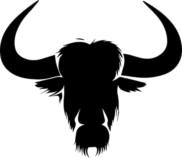 Bull Head Vectorのシルエットイラスト